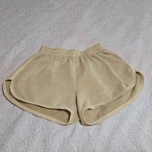 3/$10 Tan Athletic Shorts with Relaxed Fit and Curved Hem